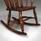 Antique English Oak & Beech Lath Back Rocking Chair, 1900s 10