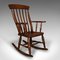 Antique English Oak & Beech Lath Back Rocking Chair, 1900s 1