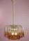 Lámpara de araña en cascada grande con gotas de vidrio, años 70, Imagen 3
