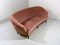 Rounded Pink Velour Sofa, 1950s 12