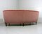 Rounded Pink Velour Sofa, 1950s 9