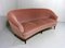 Rounded Pink Velour Sofa, 1950s 13