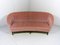 Rounded Pink Velour Sofa, 1950s, Image 2