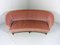 Rounded Pink Velour Sofa, 1950s 15