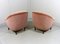 Rosa Velours Clubsessel, 1950er, 2er Set 6