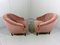 Rosa Velours Clubsessel, 1950er, 2er Set 11