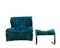 Italian High Back Lounge Chair with Ottoman by Giovanni Offredi for Saporiti, 1970s, Set of 2, Image 2