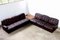 Modular Sofa in Dark Brown Patchwork Leather, 1970s, Set of 6 7