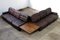 Modular Sofa in Dark Brown Patchwork Leather, 1970s, Set of 6 2