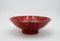 Large Red Ceramic Cup on Pedestal, Image 1