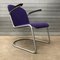 Chaise 413 Tapisserie Violette et Accoudoirs Noirs par WH Gispen pour Gispen Culemborg, 1950s 4