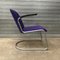 Chaise 413 Tapisserie Violette et Accoudoirs Noirs par WH Gispen pour Gispen Culemborg, 1950s 2