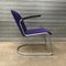 Purple Upholstery & Black Armrests 413 Chair by W. H. Gispen for Gispen Culemborg, 1950s 2