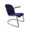 Purple Upholstery & Black Armrests 413 Chair by W. H. Gispen for Gispen Culemborg, 1950s 1