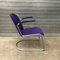 Chaise 413 Tapisserie Violette et Accoudoirs Noirs par WH Gispen pour Gispen Culemborg, 1950s 3