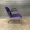 Purple Upholstery & Black Armrests 413 Chair by W. H. Gispen for Gispen Culemborg, 1950s 3