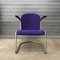 Purple Upholstery & Black Armrests 413 Chair by W. H. Gispen for Gispen Culemborg, 1950s 7