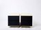 Small Cream Black Lacquer Brass Commodes by J.C. Mahey for Roche Bobois, 1970s, Set of 2 3