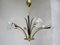 Florale Deckenlampe mit Acrylglas Blumen, 1950er 1