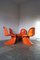 Orangefarbene Panton Stühle von Verner Panton für Herman Miller, 1970er, 4er Set 3