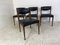 Mid-Century Danish Modern Teak and Black Vinyl Dining Chairs, 1950s, Set of 4, Image 10