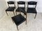 Mid-Century Danish Modern Teak and Black Vinyl Dining Chairs, 1950s, Set of 4 7
