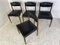 Mid-Century Danish Modern Teak and Black Vinyl Dining Chairs, 1950s, Set of 4, Image 7