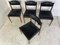 Mid-Century Danish Modern Teak and Black Vinyl Dining Chairs, 1950s, Set of 4 5
