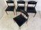 Mid-Century Danish Modern Teak and Black Vinyl Dining Chairs, 1950s, Set of 4, Image 5