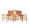 Mid-Century Modern Bamboo Lounge Chairs with Leather Upholstery, 1970s, Set of 2, Image 5