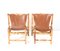 Mid-Century Modern Bamboo Lounge Chairs with Leather Upholstery, 1970s, Set of 2, Image 3