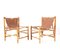 Mid-Century Modern Bamboo Lounge Chairs with Leather Upholstery, 1970s, Set of 2, Image 1