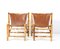 Mid-Century Modern Bamboo Lounge Chairs with Leather Upholstery, 1970s, Set of 2, Image 4