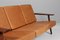 Model 290 3-Seater Sofa in Oak and Leather by Hans J. Wegner for Getama, 1970s 7