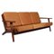 Model 290 3-Seater Sofa in Oak and Leather by Hans J. Wegner for Getama, 1970s 1