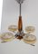 French Walnut, Chrome and Glass Ceiling Light, 1960s 10