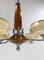 French Walnut, Chrome and Glass Ceiling Light, 1960s 9
