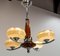 French Walnut, Chrome and Glass Ceiling Light, 1960s 4