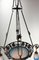 French Art Deco Chandelier in Colored Glass and Wrought Iron, 1930s 6