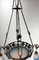 French Art Deco Chandelier in Colored Glass and Wrought Iron, 1930s, Image 6