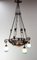 French Art Deco Chandelier in Colored Glass and Wrought Iron, 1930s 5