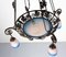 French Art Deco Chandelier in Colored Glass and Wrought Iron, 1930s, Image 9