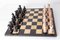 Tablero de ajedrez francés de mármol rosa y negro, años 80. Juego de 33, Imagen 3