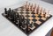 French Chess Board in Pink and Black Marble, 1980s, Set of 33 5