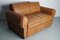 French Art Deco Moustache Back Club 2-Seater Sofa in Leather, 1940s 12