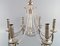Lámpara de araña de seis brazos bañados en plata, años 30, Imagen 10