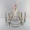 6-Armed Silver-Plated Chandelier, 1930s 3