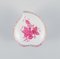 Small Pink Indian Porcelain Pieces with Purple Flowers from Herend, Set of 3, Image 4