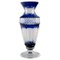 Mid-Century Vase aus klarem und blauem Kunstglas 1