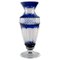 Mid-Century Vase in Clear and Blue Art Glass 1